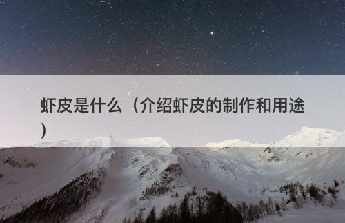 虾皮是什么（介绍虾皮的制作和用途）-图1