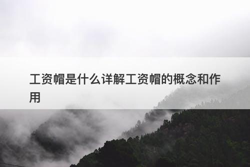 工资帽是什么详解工资帽的概念和作用