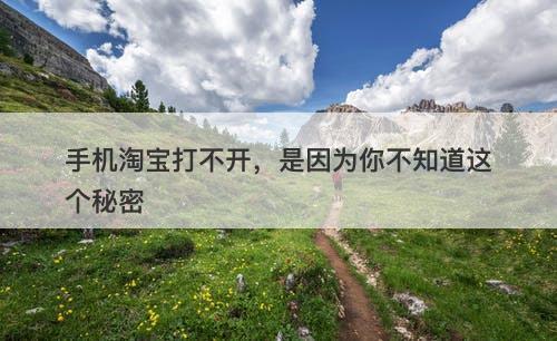 手机淘宝打不开，是因为你不知道这个秘密