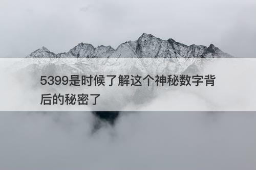 5399是时候了解这个神秘数字背后的秘密了
