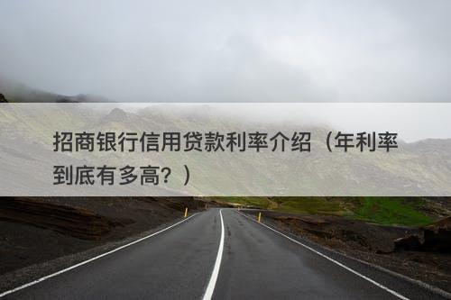 招商银行信用贷款利率介绍（年利率到底有多高？）