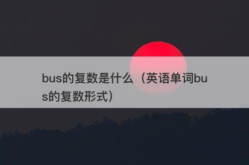 bus的复数是什么（英语单词bus的复数形式）