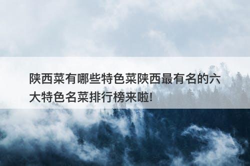 陕西菜有哪些特色菜陕西最有名的六大特色名菜排行榜来啦!