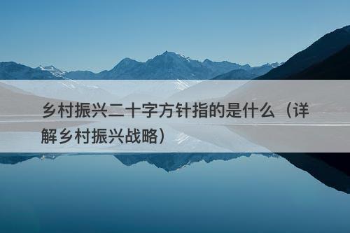 乡村振兴二十字方针指的是什么（详解乡村振兴战略）