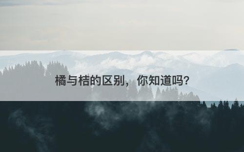 橘与桔的区别，你知道吗？