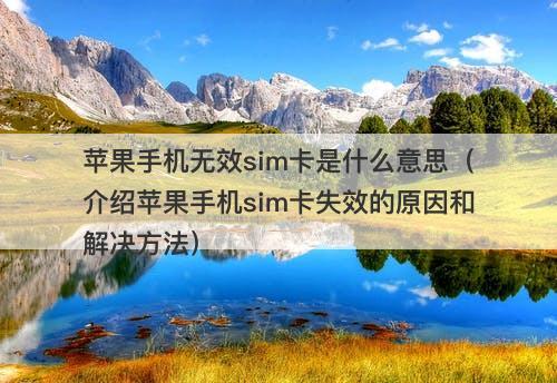 苹果手机无效sim卡是什么意思（介绍苹果手机sim卡失效的原因和解决方法）