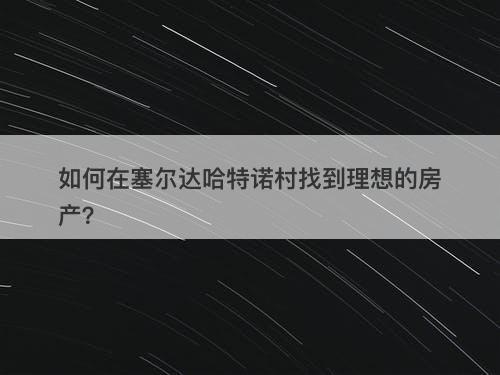 如何在塞尔达哈特诺村找到理想的房产？