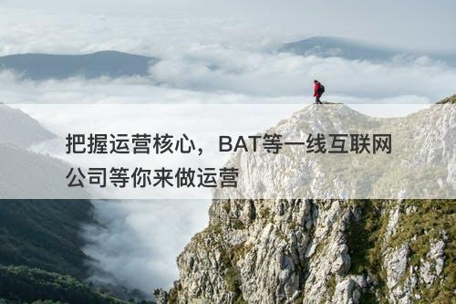 把握运营核心，BAT等一线互联网公司等你来做运营