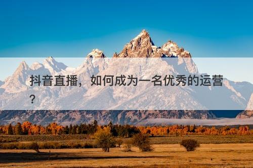 抖音直播，如何成为一名优秀的运营？