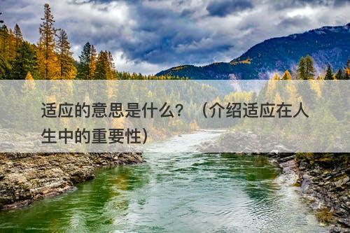 适应的意思是什么？（介绍适应在人生中的重要性）