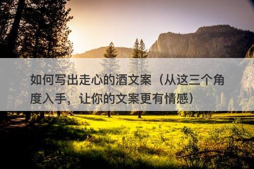 如何写出走心的酒文案（从这三个角度入手，让你的文案更有情感）