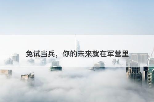 免试当兵，你的未来就在军营里