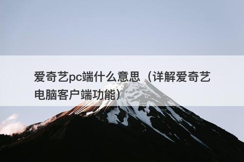 爱奇艺pc端什么意思（详解爱奇艺电脑客户端功能）
