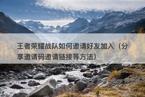 王者荣耀战队如何邀请好友加入（分享邀请码邀请链接等方法）