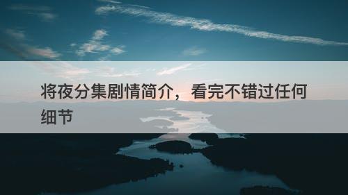 将夜分集剧情简介，看完不错过任何细节