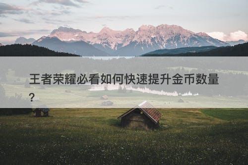 王者荣耀必看如何快速提升金币数量？