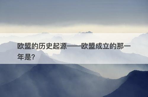 欧盟的历史起源——欧盟成立的那一年是？