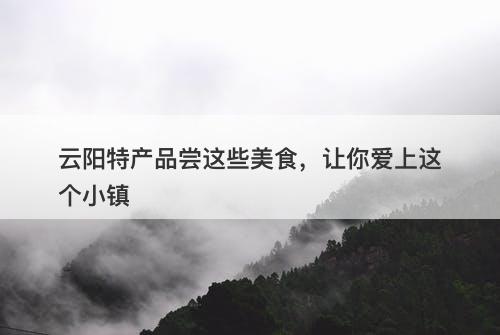 云阳特产品尝这些美食，让你爱上这个小镇