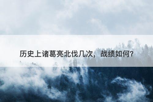 历史上诸葛亮北伐几次，战绩如何？