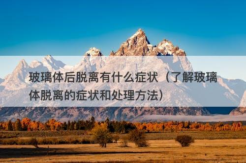 玻璃体后脱离有什么症状（了解玻璃体脱离的症状和处理方法）