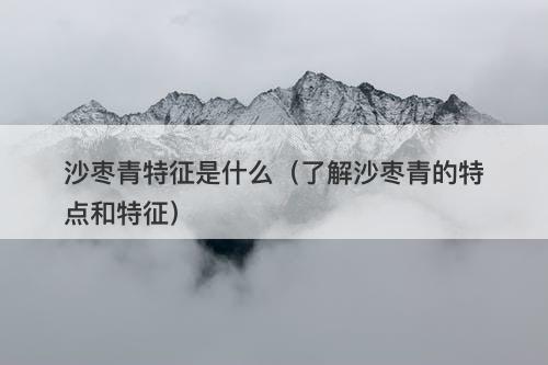 沙枣青特征是什么（了解沙枣青的特点和特征）