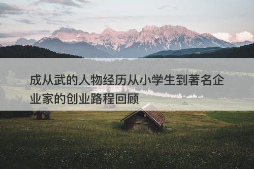 成从武的人物经历从小学生到著名企业家的创业路程回顾