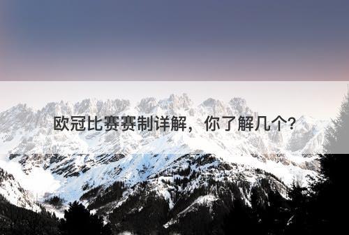 欧冠比赛赛制详解，你了解几个？
