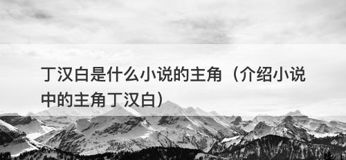 丁汉白是什么小说的主角（介绍小说中的主角丁汉白）