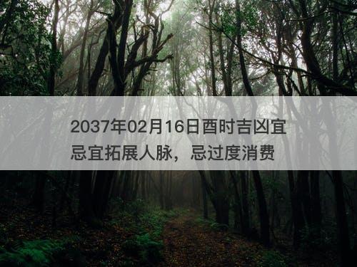 2037年02月16日酉时吉凶宜忌宜拓展人脉，忌过度消费