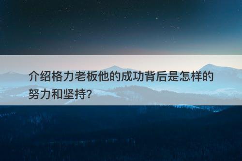 介绍格力老板他的成功背后是怎样的努力和坚持？