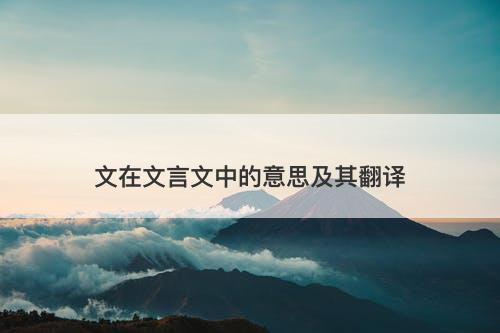 文在文言文中的意思及其翻译