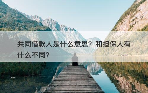 共同借款人是什么意思？和担保人有什么不同？