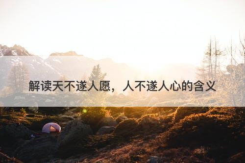 解读天不遂人愿，人不遂人心的含义