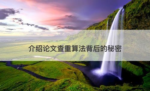 介绍论文查重算法背后的秘密