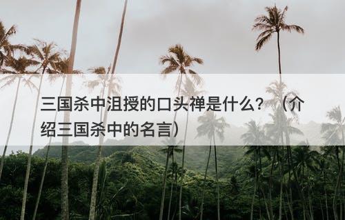 三国杀中沮授的口头禅是什么？（介绍三国杀中的名言）