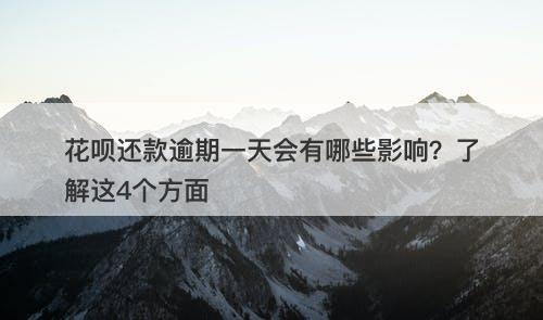 花呗还款逾期一天会有哪些影响？了解这4个方面