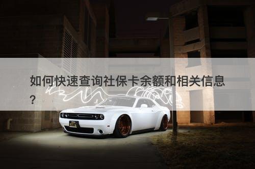 如何快速查询社保卡余额和相关信息？