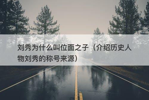 刘秀为什么叫位面之子（介绍历史人物刘秀的称号来源）