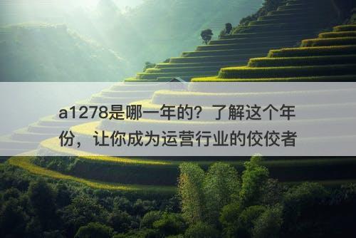 a1278是哪一年的？了解这个年份，让你成为运营行业的佼佼者