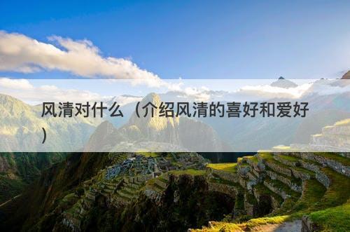 风清对什么（介绍风清的喜好和爱好）-图1