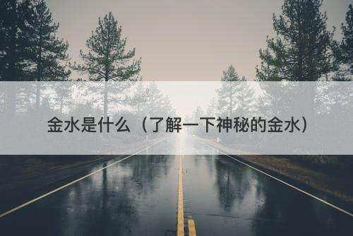 金水是什么（了解一下神秘的金水）