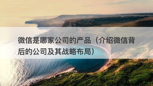 微信是哪家公司的产品（介绍微信背后的公司及其战略布局）