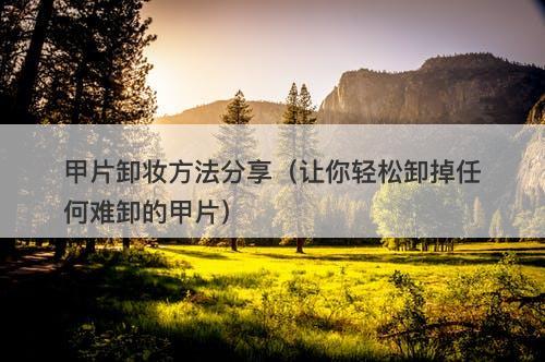 甲片卸妆方法分享（让你轻松卸掉任何难卸的甲片）
