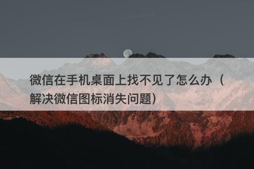 微信在手机桌面上找不见了怎么办（解决微信图标消失问题）