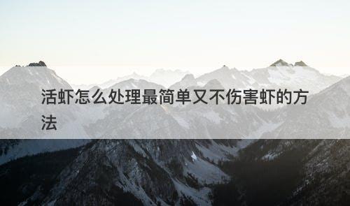 活虾怎么处理最简单又不伤害虾的方法