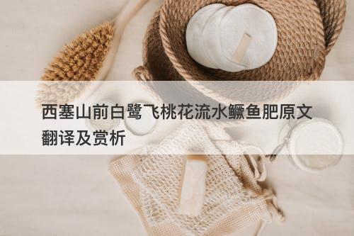 西塞山前白鹭飞桃花流水鳜鱼肥原文翻译及赏析