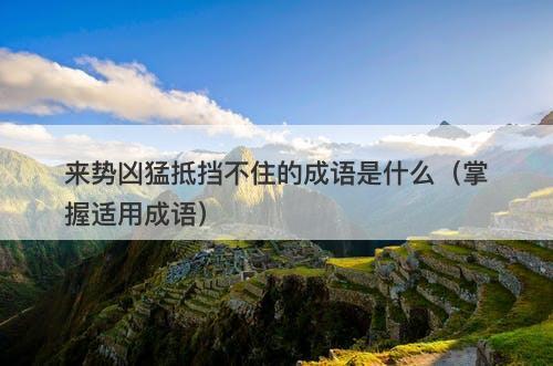 来势凶猛抵挡不住的成语是什么（掌握适用成语）