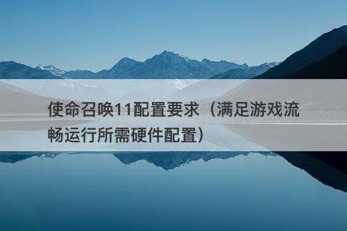 使命召唤11配置要求（满足游戏流畅运行所需硬件配置）