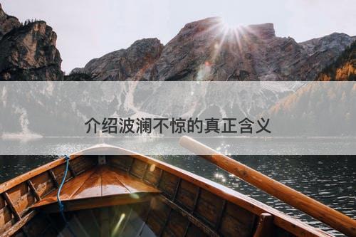 介绍波澜不惊的真正含义