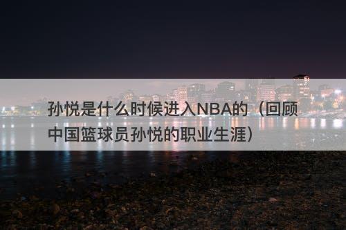 孙悦是什么时候进入NBA的（回顾中国篮球员孙悦的职业生涯）